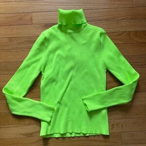 ZARA Neon green long sleeve turtleneck NEW with tags